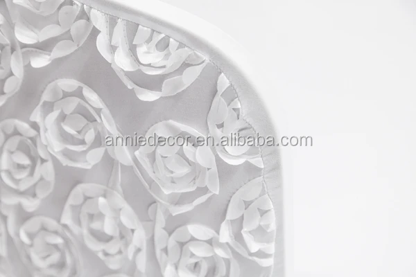 Wholesale Elegant Event Basic Model White Wedding Rosette Spandex Chair Cover