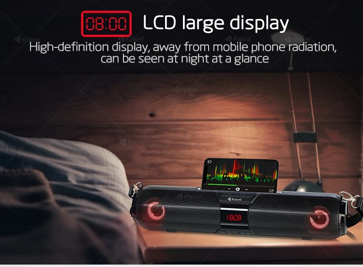 2400mAh Output Power Backpack Long Portable Speaker With TF AUX FM LED Phone Stand - ANKUX.COM