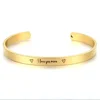 Personalised 18K Gold Metal Cuff Blank Custom Friendship Bracelet