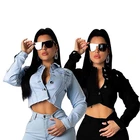 0625M0169 fashion short button-down backless new arrivals hight quality women clothing apparel woman denim coat