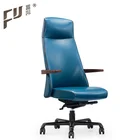 furniture blue leather office chair executive manager