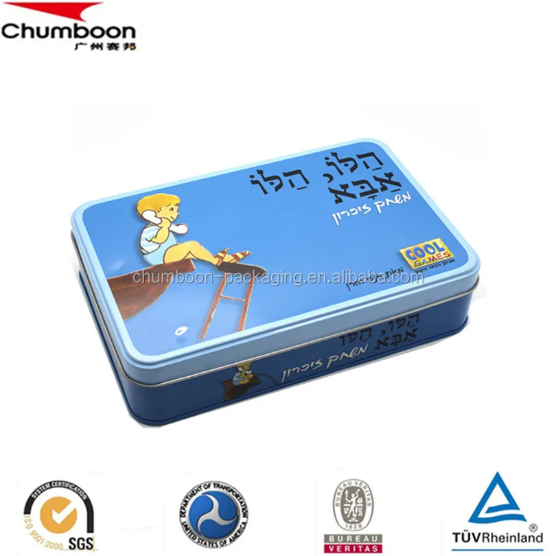 rectangular gift tin can, gift set selling, empty tin box with