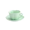 European ceramic embossed tea cup porcelain coffee cup and saucer