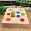 Wooden children catch fish game parent-child toy wooden fishing game