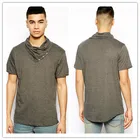 Men T-shirt New Style Cowl Neck Fashion Men Solid T-Shirt