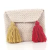 Hot Sale Fashionable Women Square Color Tassel Knitted Tote Bag