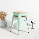 Wholesale vintage modern industrial style straw seat metal bar stool