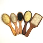 New metal steel pins wooden hair brush, massager brush for head