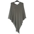 factory custom ladies pashmina poncho costume OEM brand name tassels shawl wraps scarf