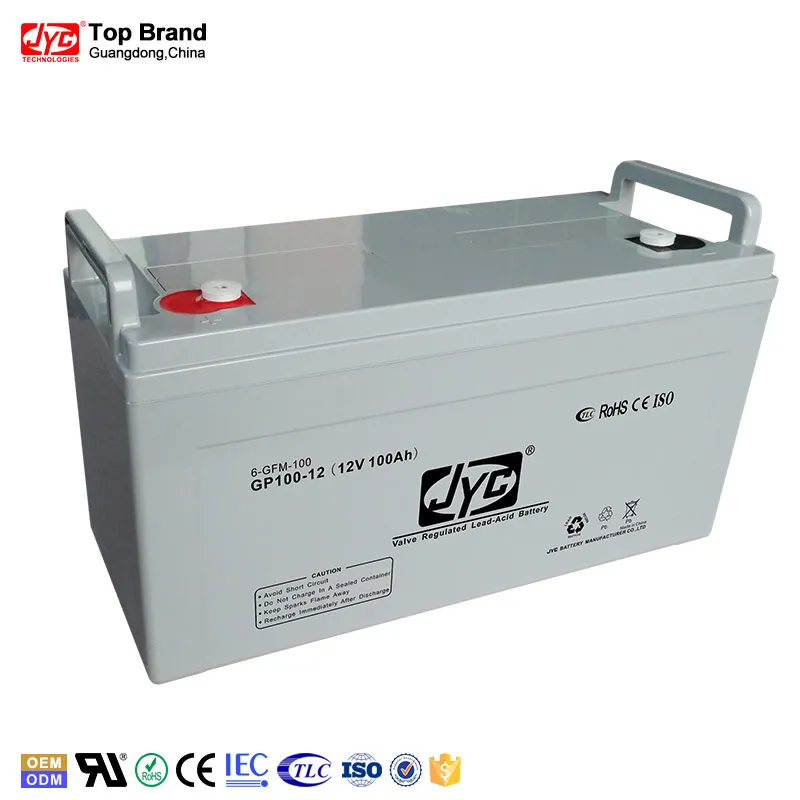 JYC China manufacturer gel battery 12v 100ah battery for solar system