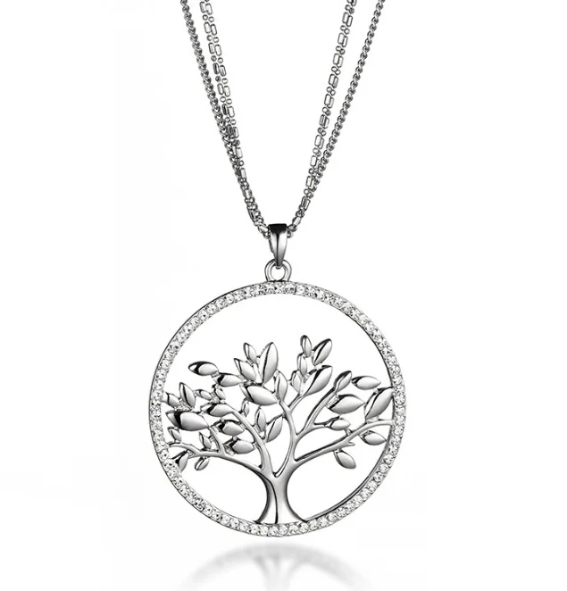 Fashion Direct Sales 925 Silver Family Tree Pendant Necklace 925 Silver for Christmas Gift and Birthday Gift