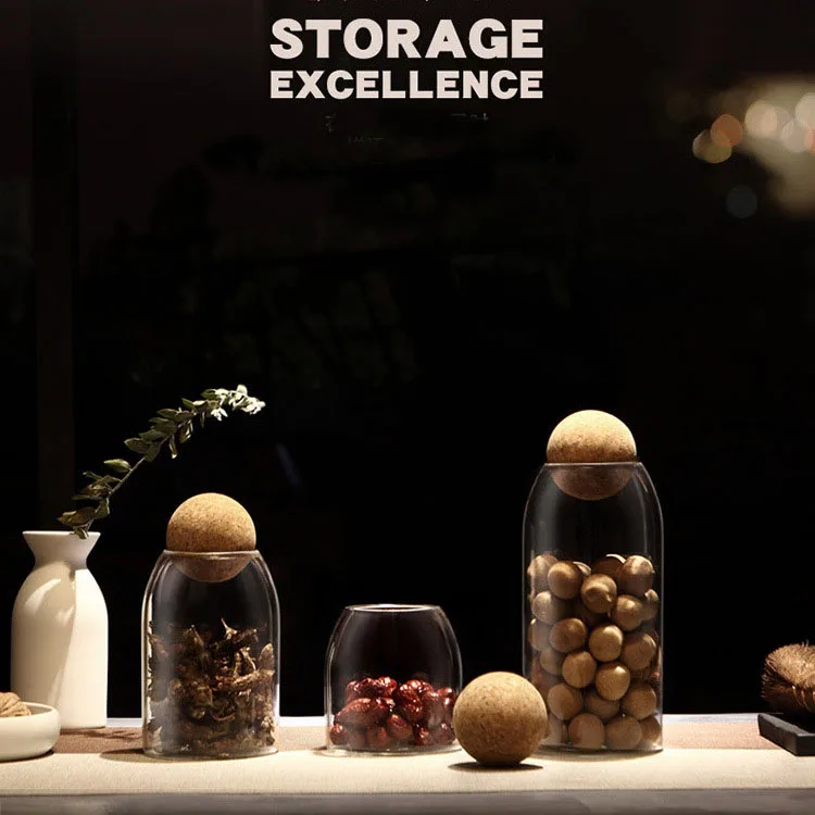 Food Storage Glass Jars Glass With Bamboo Lid Food Grade Material Glass Jar