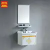 Wholesale European white gold aluminum 50 cm wall-mounted bathroom mirror cabinet
