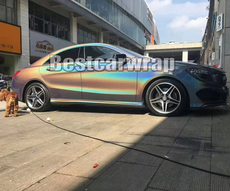 3M SILVER psychedelic gloss metallic car wrapping film with air bubble free (1)