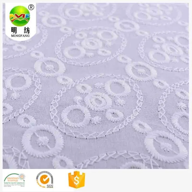 african 100 white cotton textile eyelet lace embroidery fabric