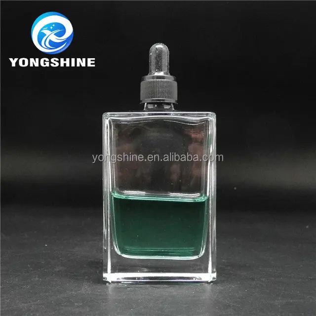 Free samples 100ml clear square glass perfume bottle with dropper