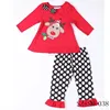 Hot!wholesale kids lovely christmas clothing sets sweet girl fashion christmas boutique outfits