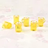 yellow color resin 3D simulation beer mug cabochon keychain accessories