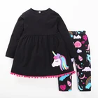 Wholesale 1-3 Years Boutique Unicorn Clothing Girls Children Dress&Pants Clothes