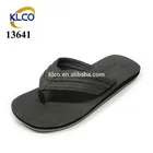 Cheap wholesale black simple mens flats thong leather flip flops for sale
