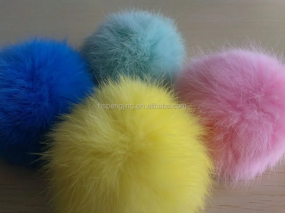 様々なサイズと色100％リアルウサギ毛皮のポンポン装飾のための仕入れ・メーカー・工場