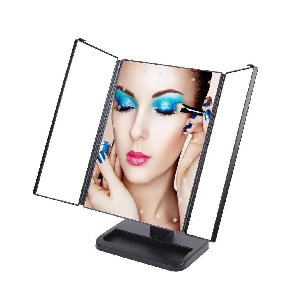 Amazon Com Led Touch Screen Makeup Mirror Tri Sided Foldable