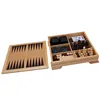 5-in-1 Game Set - Chess, Checkers, Backgammon ,domino and More, Brown