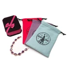 Custom small drawstring cotton jewelry bag pouch with logo