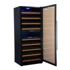 black large capacity machine bar fridge wooden racks 306 Bottle red wine refrigerator with lock
