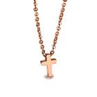 Fashion gold plated crucifix stainless steel cross necklace chain