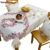 New design festival fancy tablecloth embroidered flower design table cloth