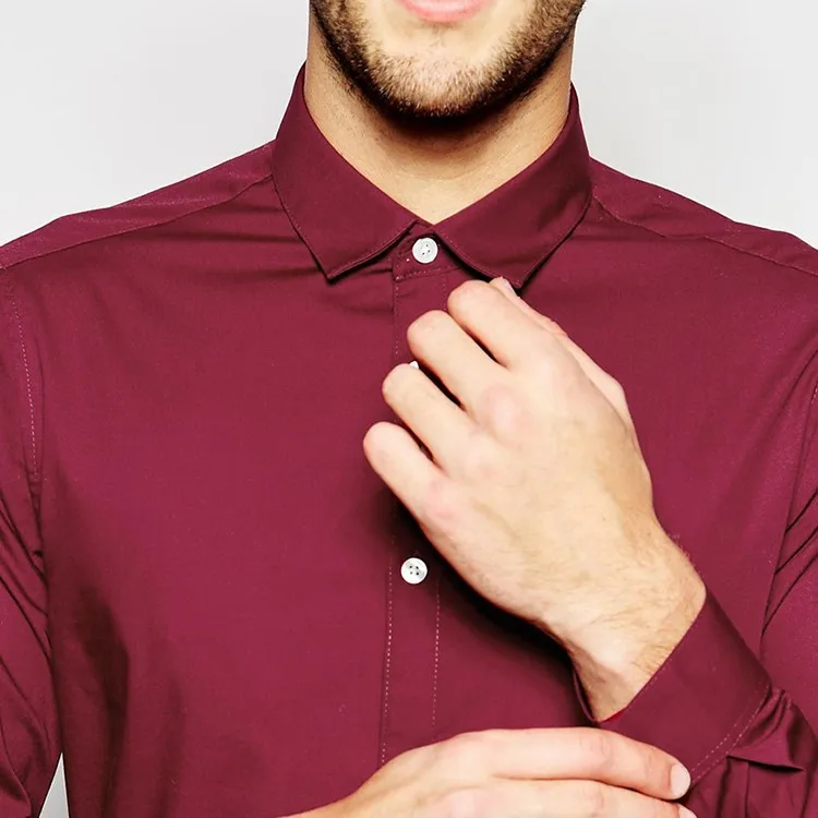 スリム フィット · マン赤シャツ で長い袖、 最新の正式な シャツ の デザイン仕入れ・メーカー・工場