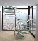 Customized Spiral Stairs Railing Balustrade Spiral Staircase with Glass Steps