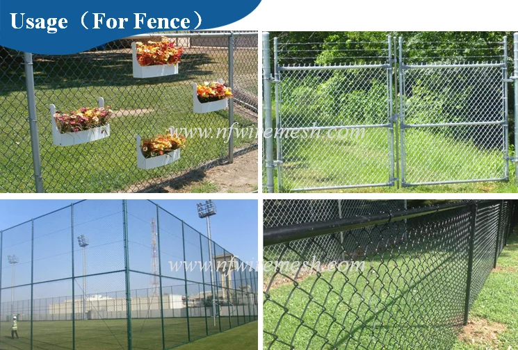 High Quality hot dipped galvanized diamond wire mesh used chain link fence for sale factory price(Guangzhou Factory) 