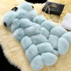 F Wide Collar Real Silver Fox Fur Women Vest
