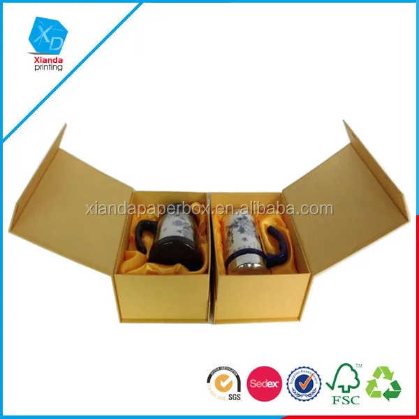 black cardboard handmade glass cup packaging box