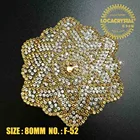 Best quality beautiful flower rhinestone patch diamond sticker crystal applique for bags shoes decoration