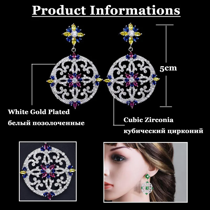 ThreeGraces-Neue-Gestaltbare-Brautschmuck-Silber-Farbe-Voll-Pflastern-Zirkonia-Stein-Big-Runden-Gr-nen-Hochzeit-Ohrringe