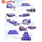 Cheap giant Purple color inflatable 5k obstacle course race run adult for sale