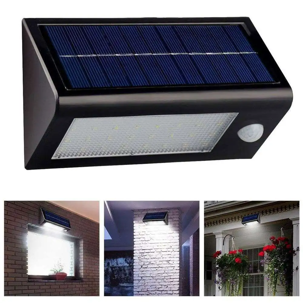 400 Lumen Waterproof Solar Powered Outdoor Motion Sensor Detector Wall Light Sconces Stairway Path Garage Patio Lighting Secur