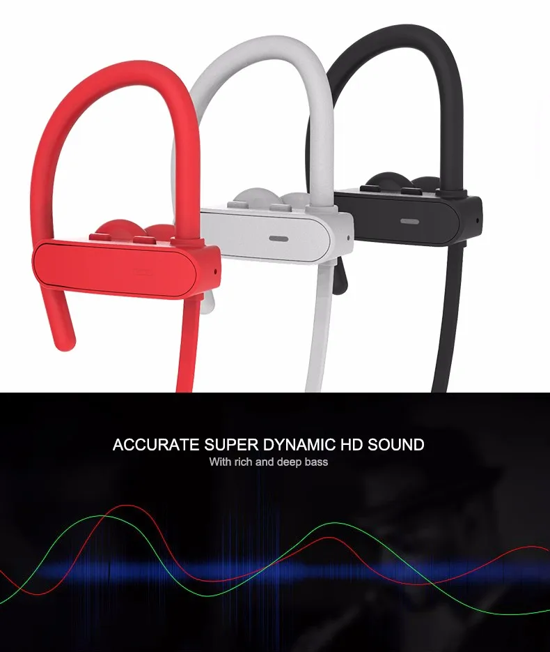 2018 amazon hot sales bluetooth 4.0 hands free wireless headset earphone bass for sport RU10 - ANKUX.COM