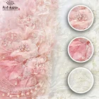 2018 dresses pink beaded pearl 100 polyester 3d swiss voile feather embroidery lace fabric