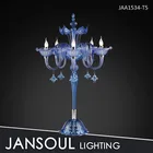 Luxury crystal glass led light navy blue bedside table lamp