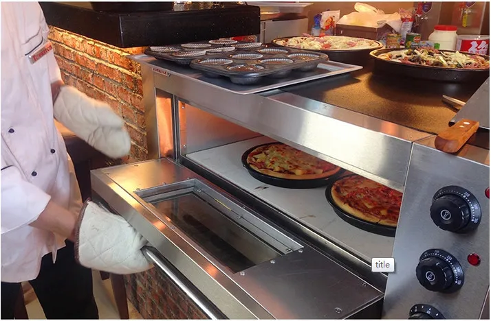 Double Deck Commercial Electric Pizza Oven Builtin 304 Ss