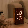 latest product 2019 starry projection lamp wooden night light USB projector LED table lamp