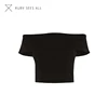 Black Off Shoulder Tops Nice Design Women'S Clothing Imported From China