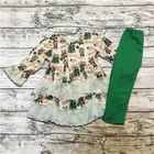 Toddler Popular Clothing Wholesale Baby Girls Boutique Clothes Floral Print Girls Ruffle Outfit Children Clothing Set