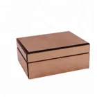 Beautify Rose Gold Mirrored Glass Jewellery Box with 1 Drawers