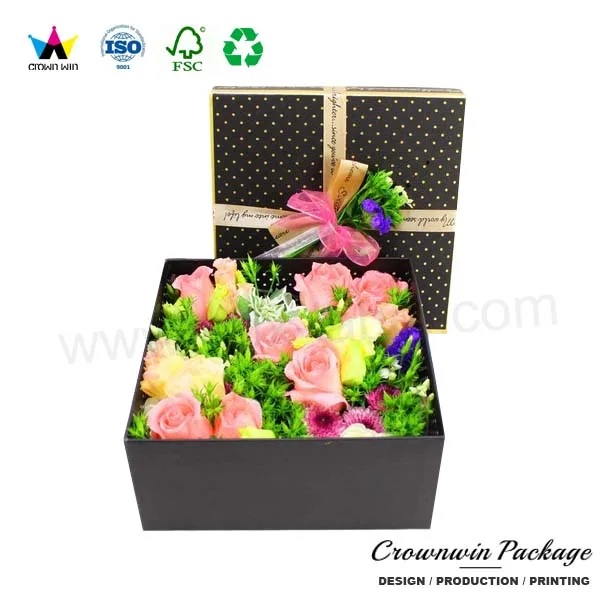 2017 luxury hard cardboard suitcase gift box for flower