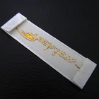 custom garment gold logo satin woven label